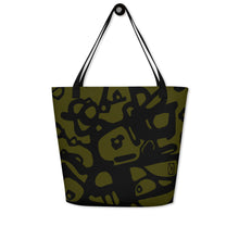 Load image into Gallery viewer, Botanika Black/Green Carryall Tote Bag