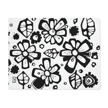 Load image into Gallery viewer, Morning Glory Black Placemat